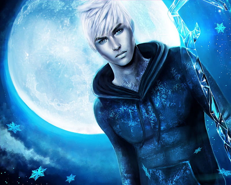 jack frost, snowflakes, boy, winter, winter spirit standard 5:4 background, Winter Anime Boy, HD wallpaper