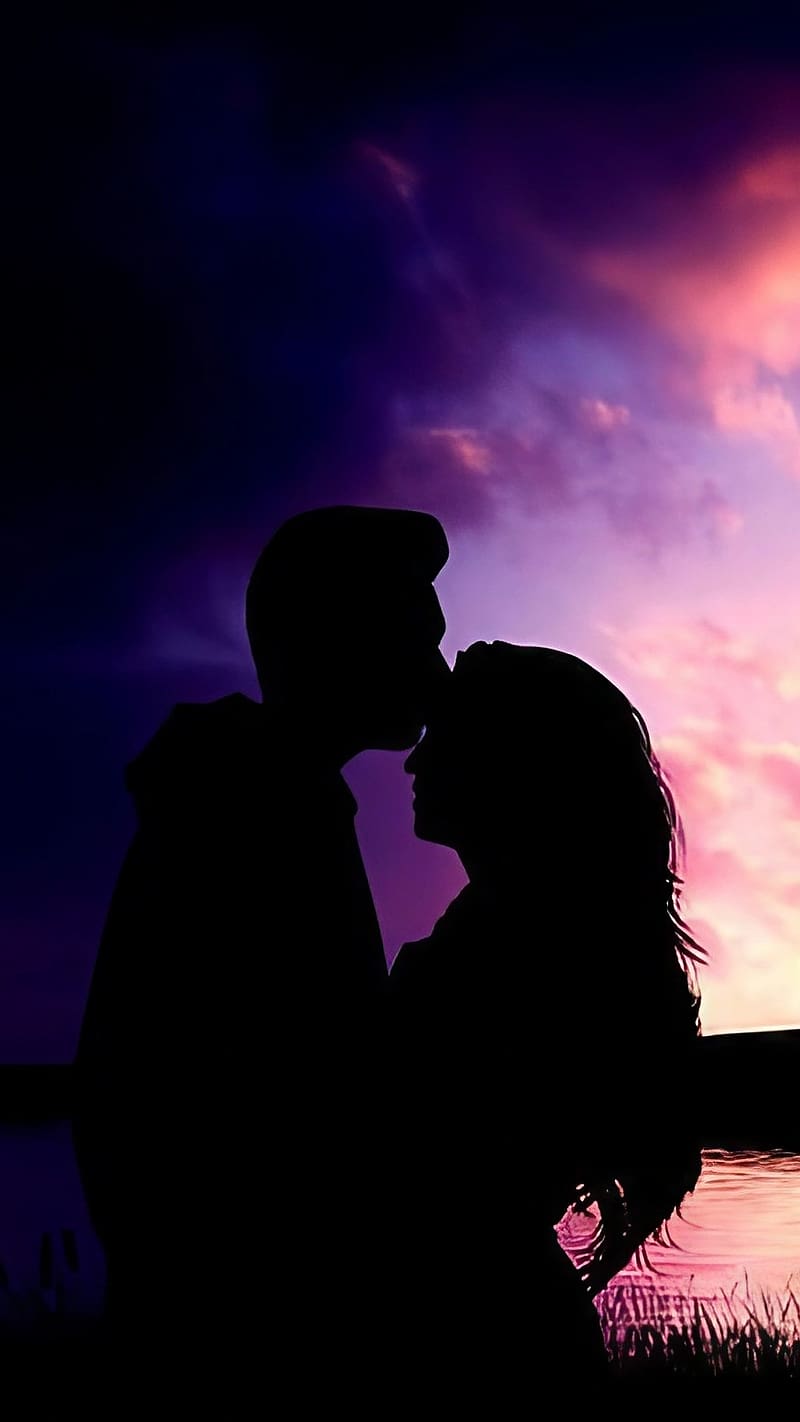 Husband Wife Romantic, Silhouette, couple in love, HD phone wallpaper