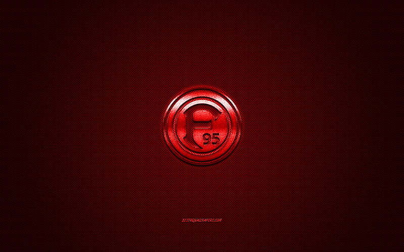 Fortuna Dusseldorf, German football club, Bundesliga, red logo, red carbon fiber background, football, Dusseldorf, Germany, Fortuna Dusseldorf logo, HD wallpaper