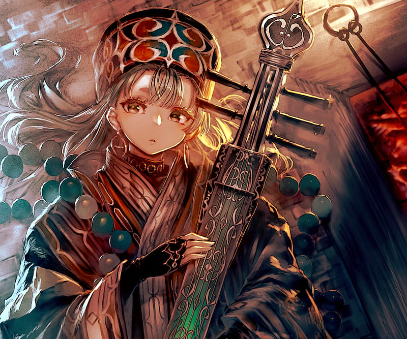 Anime, Girl, Traditional Costume, HD wallpaper