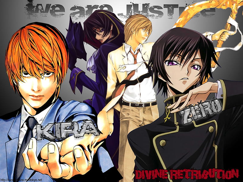 We Are Justice Code Geass Yagami Crossover Kira Death Note Zero Lamperouge Hd Wallpaper Peakpx