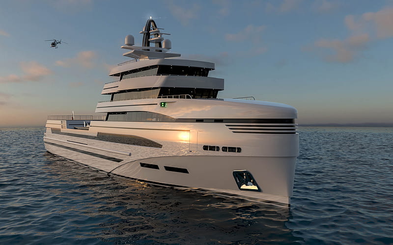Spadolini concept, superyacht Rosetti Spadolini 85, luxury yacht, sea, Rosetti Marino Group, HD wallpaper