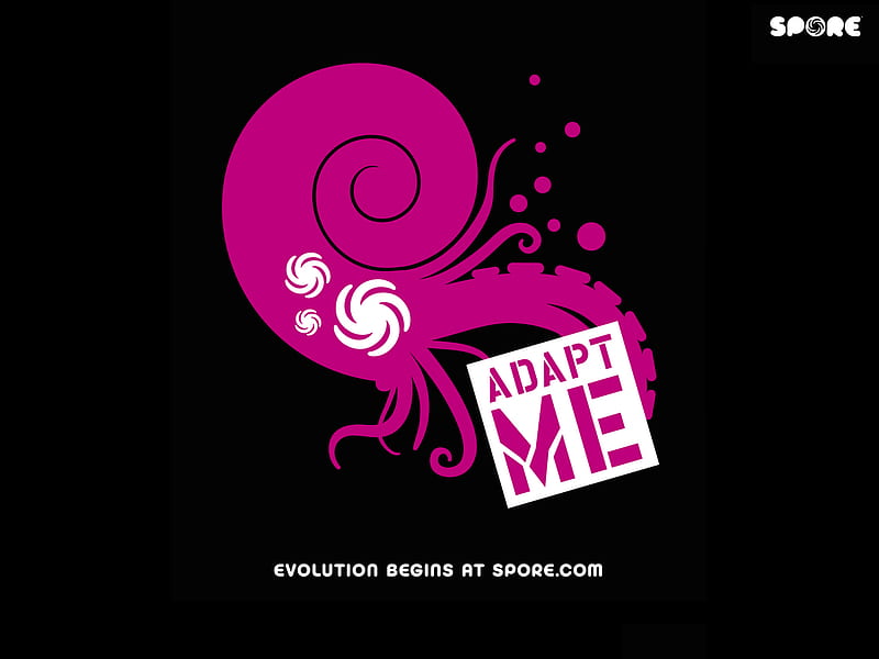 Spore-Adapt Me, evolution, game, purple, spore, HD wallpaper