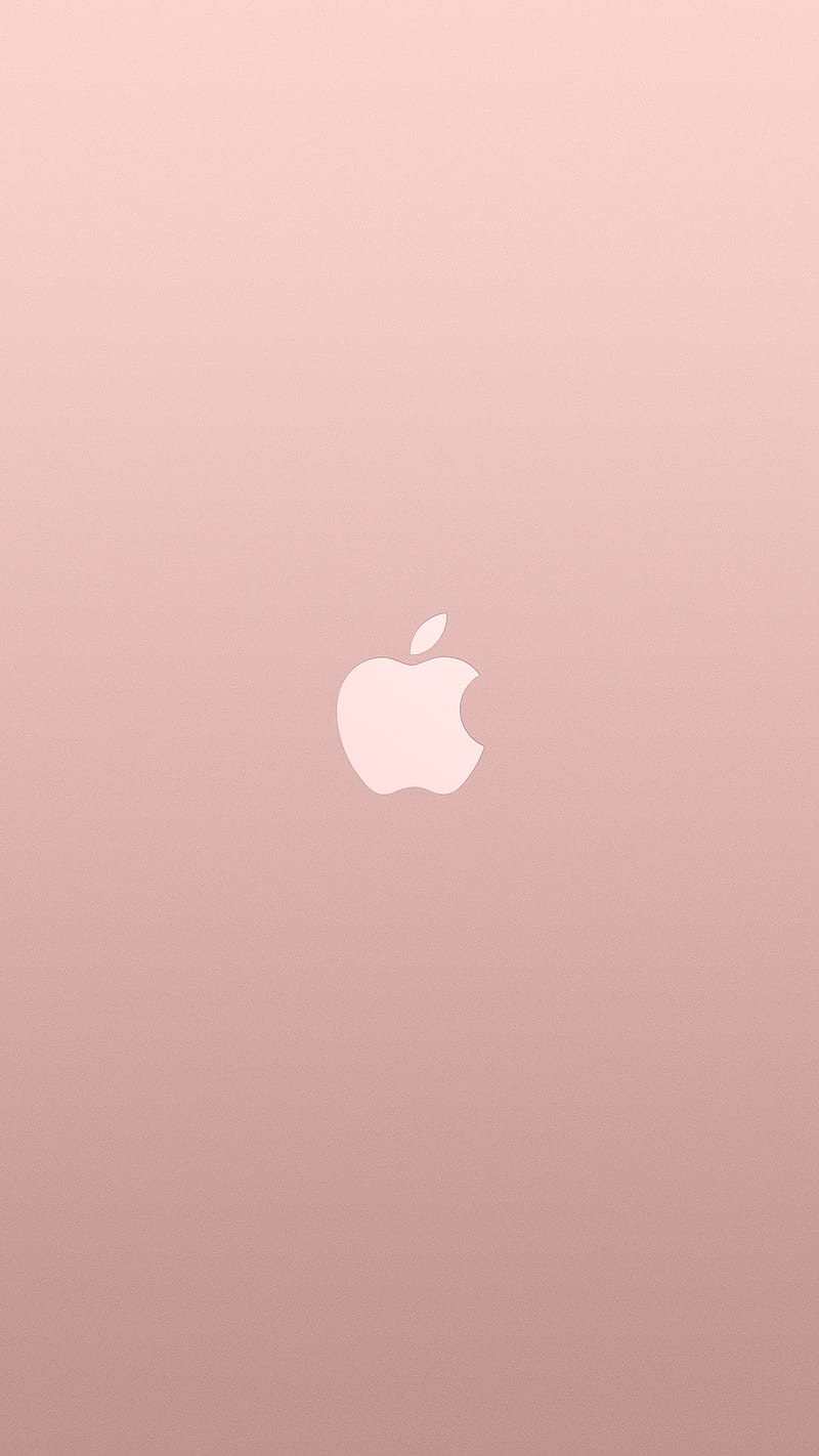 Logo Apple Pink Rose Gold White Minimal Illustration Art Android - Android, HD phone wallpaper