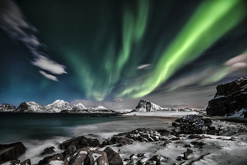 Time Lapse of Northern Lights, HD wallpaper