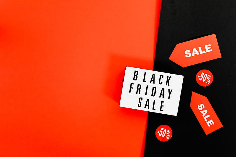 Black Friday Sale on Red Background  Free Stock Photo