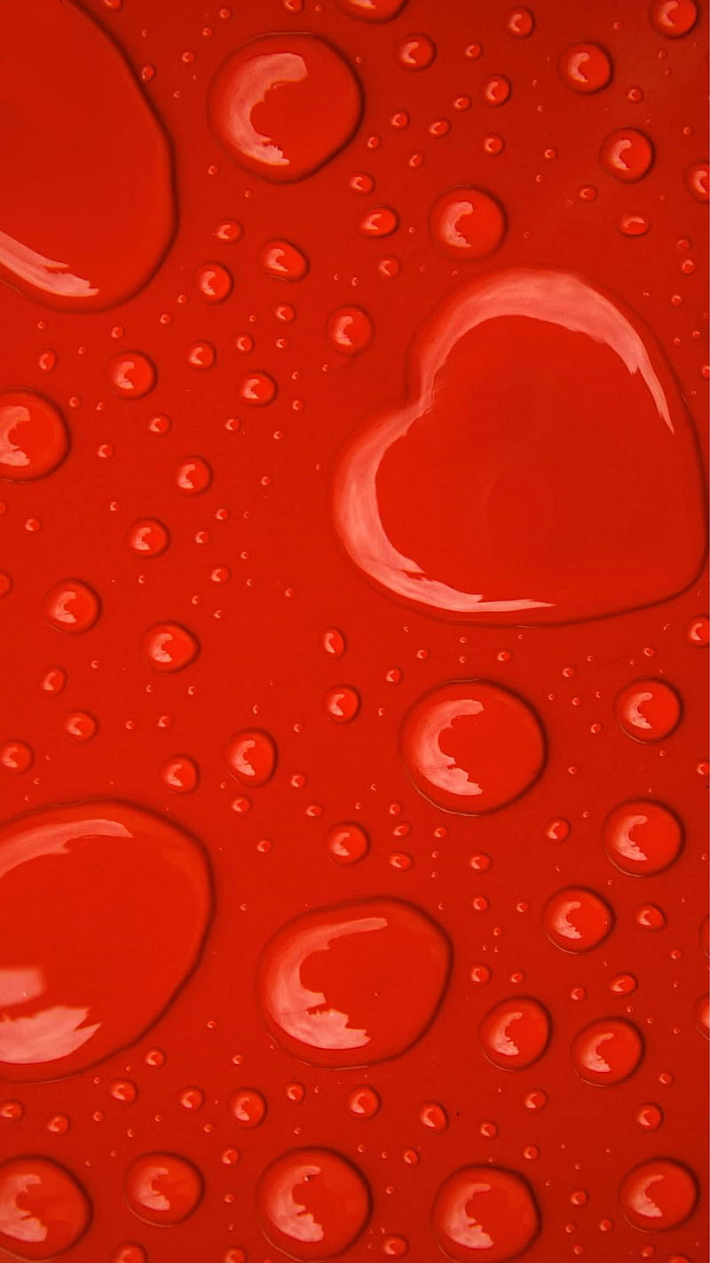 heart waterdrop, desenho, drop, heart, love, red, water, HD phone wallpaper