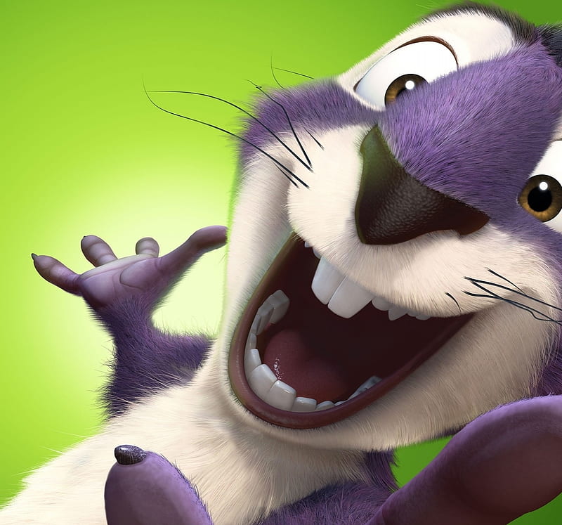 The Nut Job 2: Nutty by Nature (2017), poster, squirrel, veverita, purple, green, movie, animation, the nut job 2, HD wallpaper