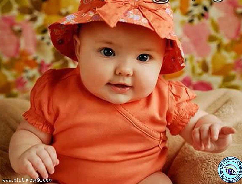 Cute Baby, cute, orange, baby, girl, HD wallpaper | Peakpx