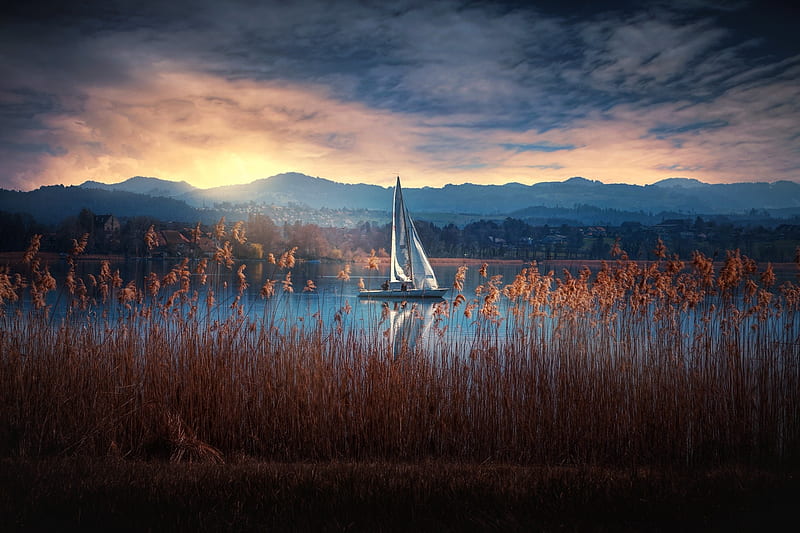 Boat In Lonely Lake, HD wallpaper