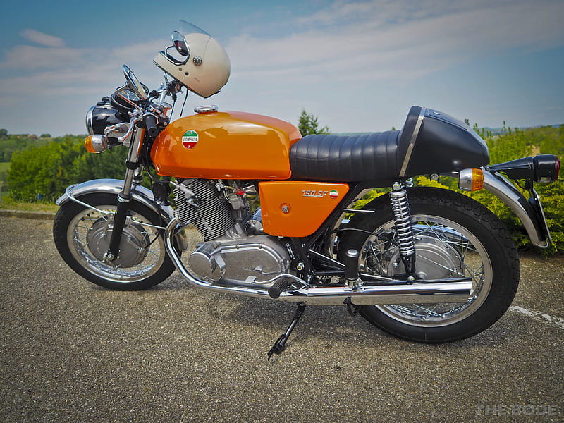 laverda 750 sf, laverda, motorcycle, bike, orange, HD wallpaper