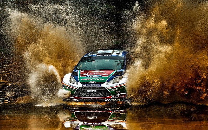 Sport Car Rally, offtrack, carros, water, racing, mud, nature, esports, HD wallpaper