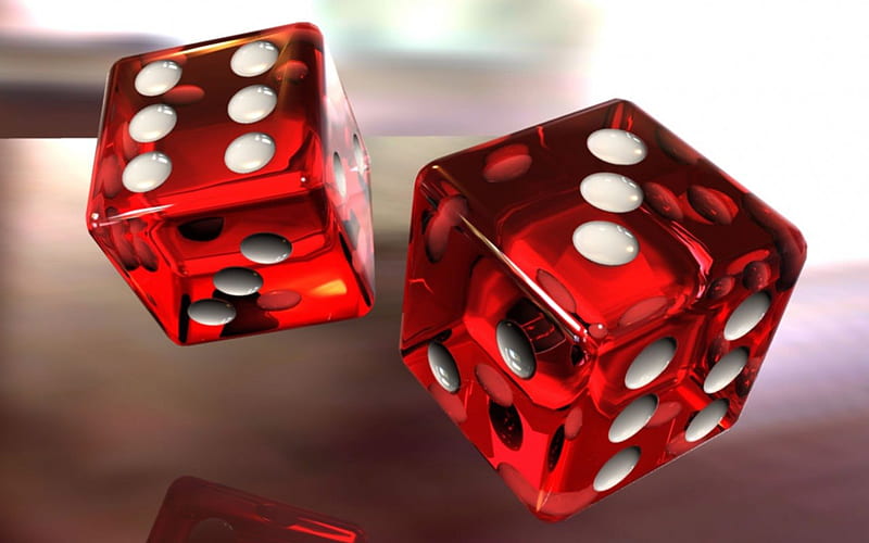 3D Dice, yahtzee, red dice, dice, 3d pics, HD wallpaper