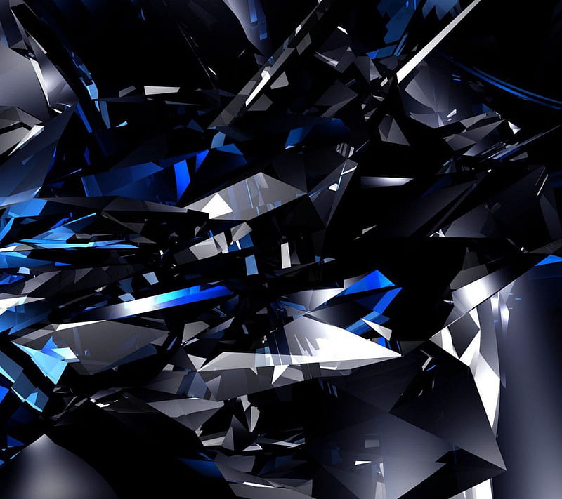 Diamond, abstract, blue, HD wallpaper