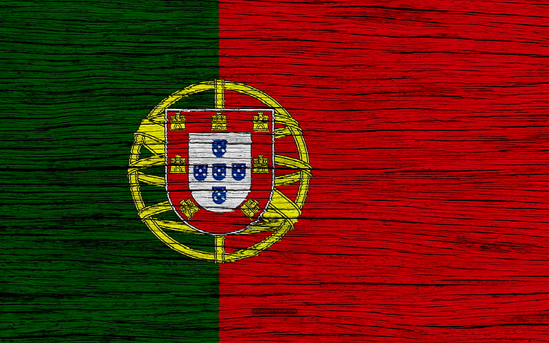 Flag of Portugal Europe, wooden texture, Portuguese flag, national symbols, Portugal flag, art, Portugal, HD wallpaper