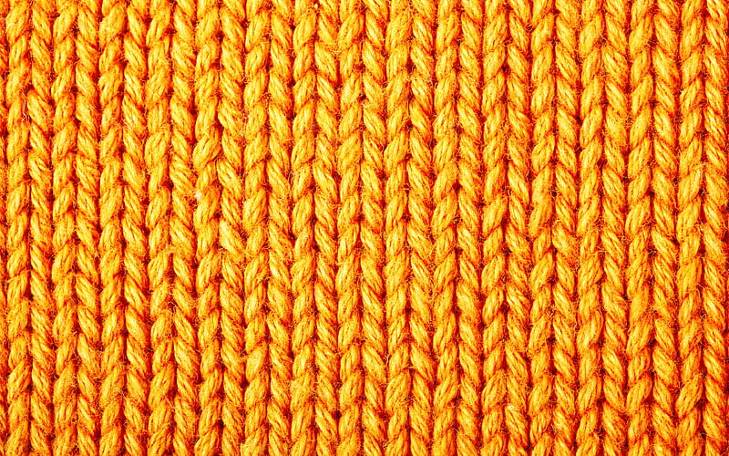 yellow knitted background macro, fabric textures, knitted textures, yellow fabric background, knitted patterns, HD wallpaper