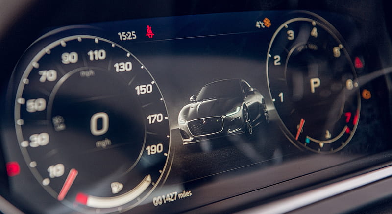 2021 Jaguar F-TYPE Coupe R-Dynamic P450 AWD (Color: Eiger Grey) - Digital Instrument Cluster , car, HD wallpaper