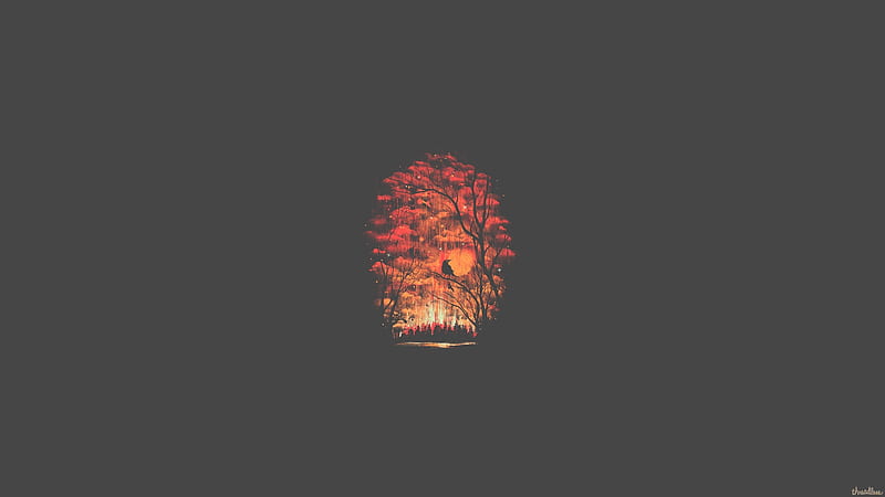 Forest Minimalist, minimalism, forest, HD wallpaper