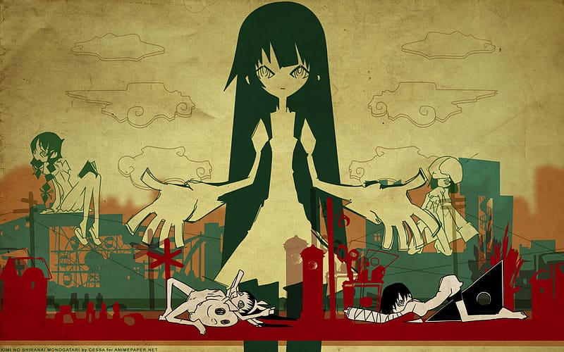 Anime, Monogatari (Series), Hitagi Senjōgahara, Nadeko Sengoku, Mayoi Hachikuji, Suruga Kanbaru, Tsubasa Hanekawa, HD wallpaper