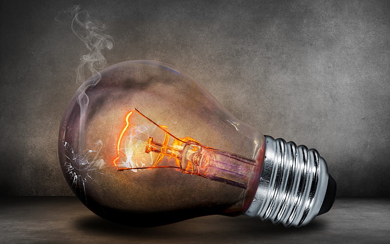 light bulb, business concepts, bad idea concepts, failed idea, light, HD wallpaper