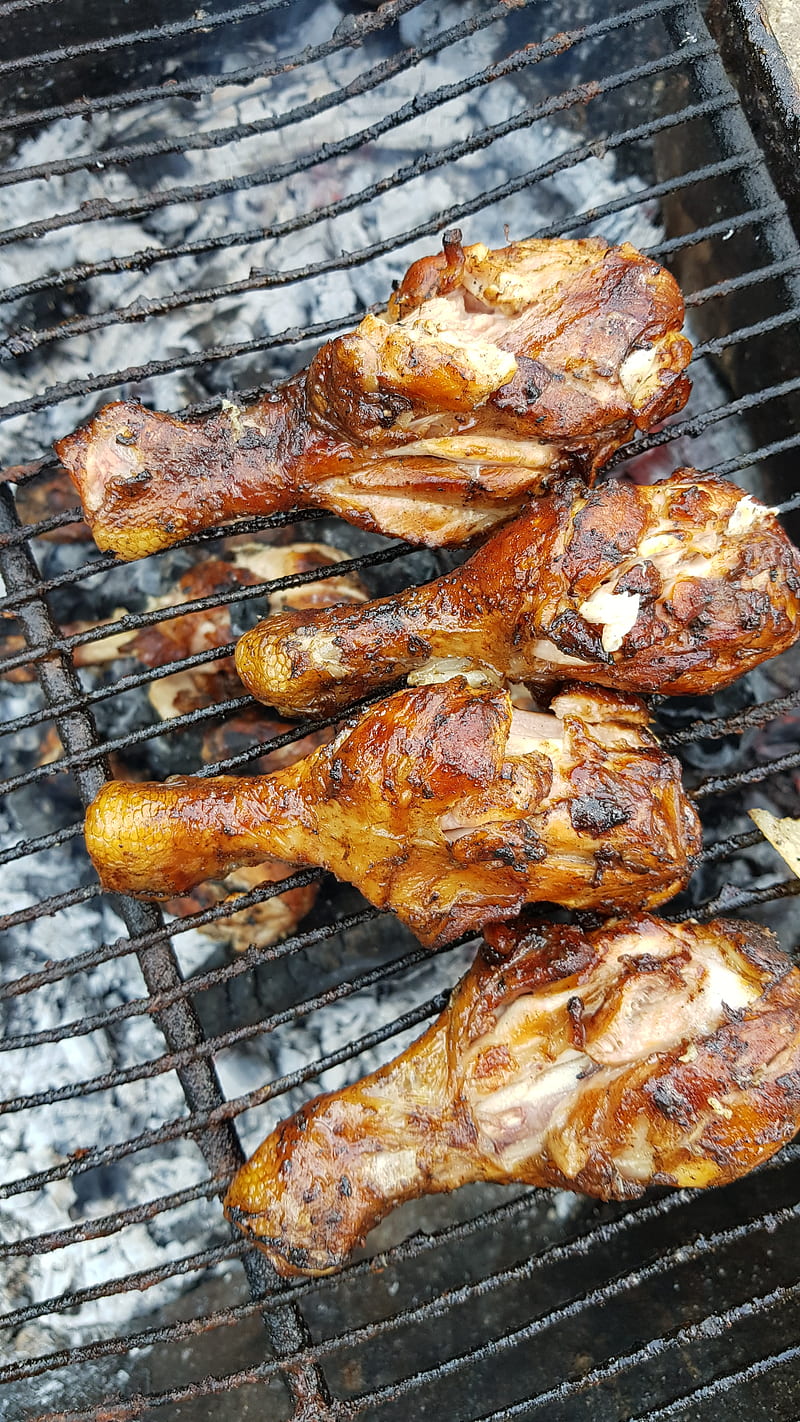 Barbecue chicken, aroma, berbecue, chicken legs, food, grill, rosted, taste, HD phone wallpaper