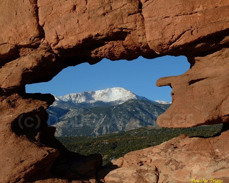 romoho, rocks, hole, sky, mountains, HD wallpaper