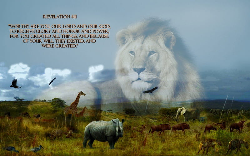 You Created ALL Things, bible verses, lion, deer, jesus, hippo, scriptures,  nature, HD wallpaper | Peakpx