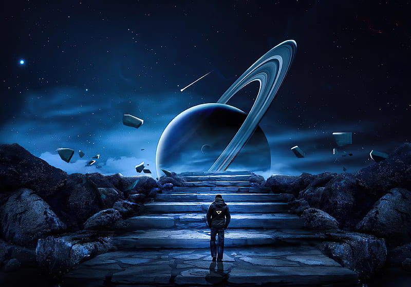 Mission On Saturn , artist, artwork, digital-art, HD wallpaper