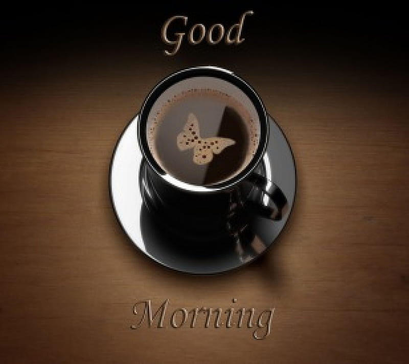 Coffee, black, goodmorning, butterfly, HD wallpaper | Peakpx