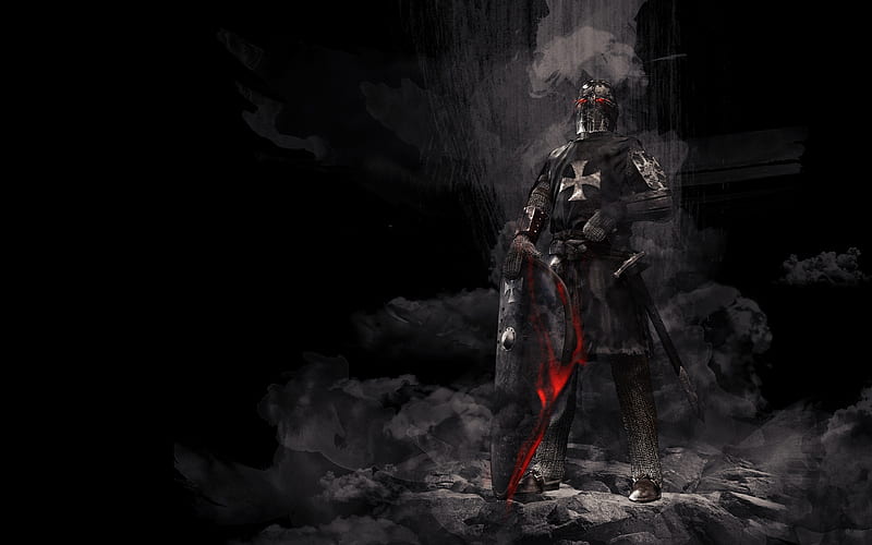 Knight With Sword Artwork, knight, warrior, sword, artwork, artist, digital-art, fantasy, HD wallpaper