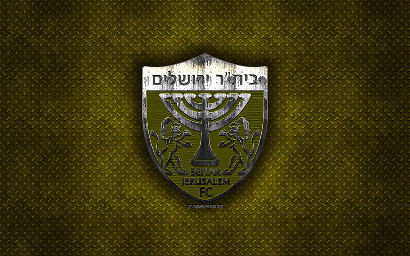 Beitar Jerusalem FC, Israeli football club, yellow metal texture, metal logo, emblem, Jerusalem, Israel, Israeli Premier League, creative art, football, HD wallpaper