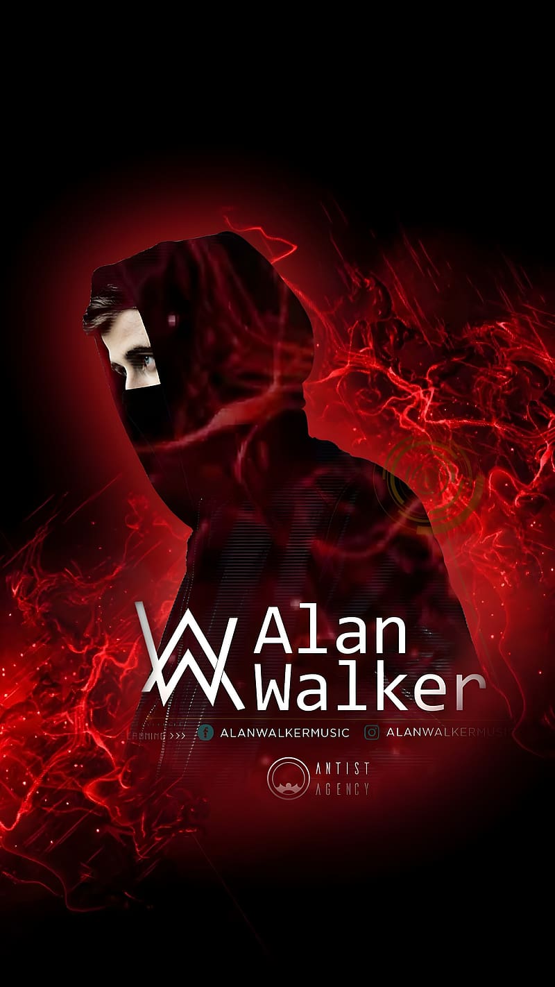 Alan Walker Alone, red fade alan walker, alone, HD phone wallpaper