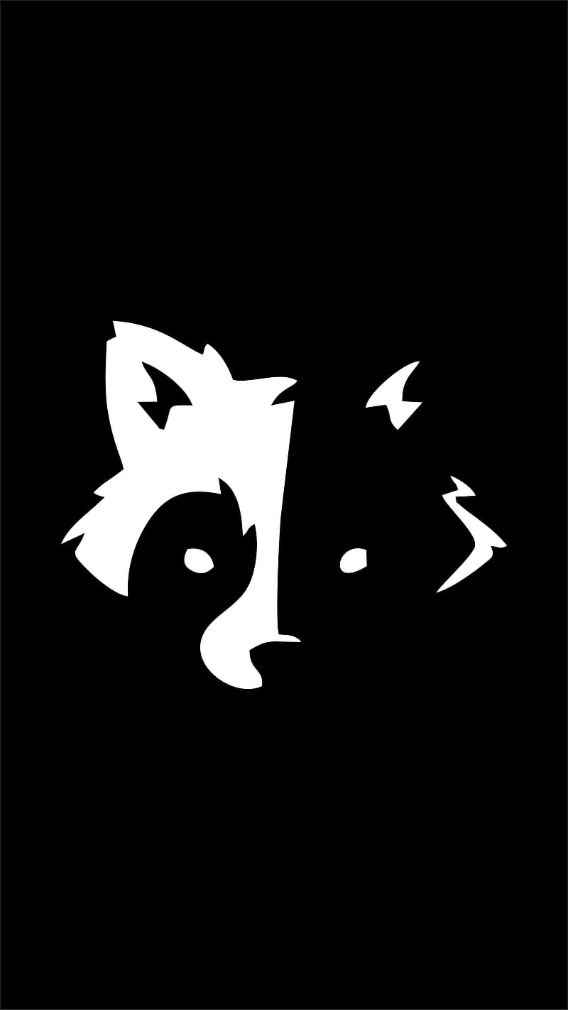 Raccoon , fox, wolf, animal, wild, black and white, logo, icon, HD phone wallpaper