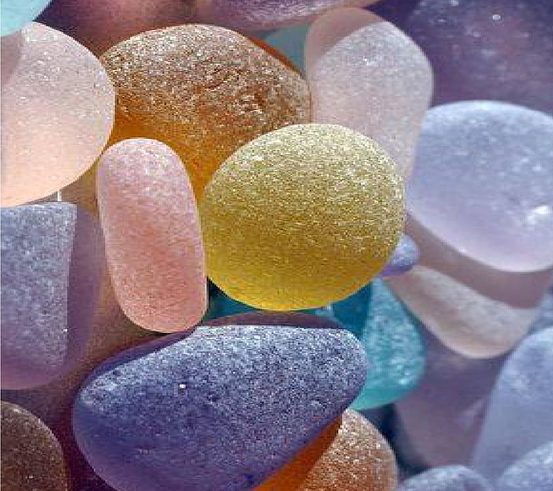 colored pebbles, cool nature, nice, HD wallpaper