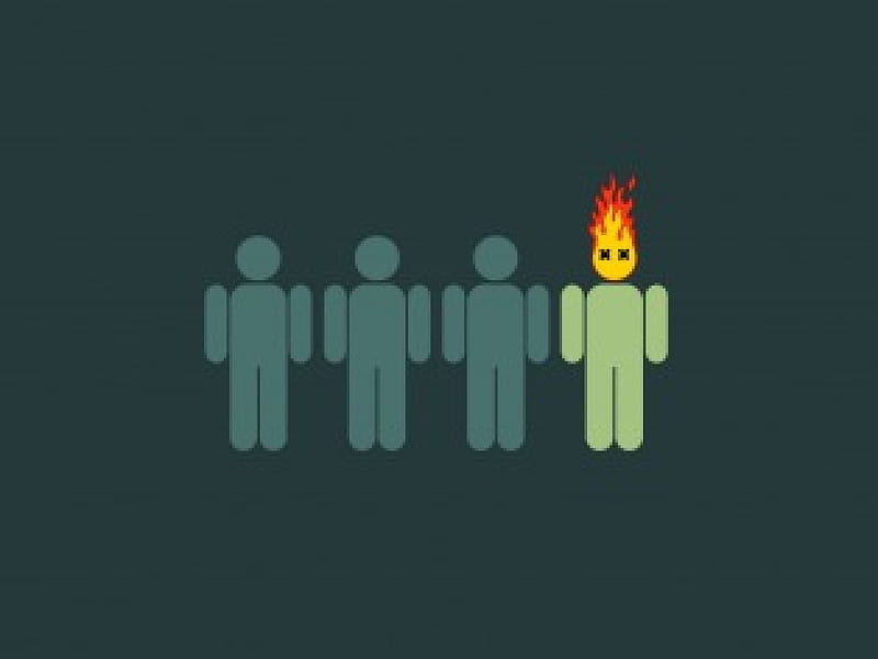 On Fire, hair on fire, drawing of people, line up, HD wallpaper