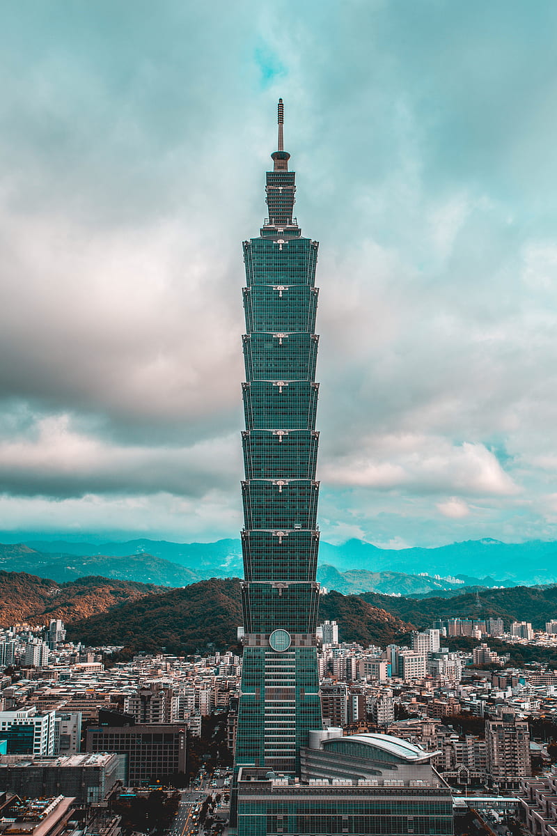 tower, building, architecture, city, taipei, taiwan, HD phone wallpaper