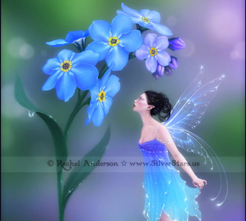 Hada mariposa azul, bonita, encanto, bonito, arte digital, ángeles, dulce,  hojas, Fondo de pantalla HD | Peakpx