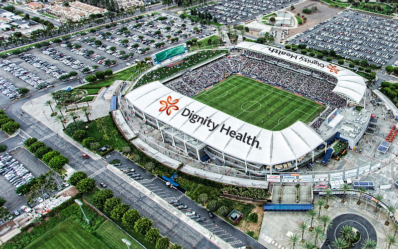 Dignity Health Sports Park, Los Angeles Galaxy stadium, MLS Stadiums, Home Depot Center, StubHub Center, Carson, California, USA, LA Galaxy, HD wallpaper