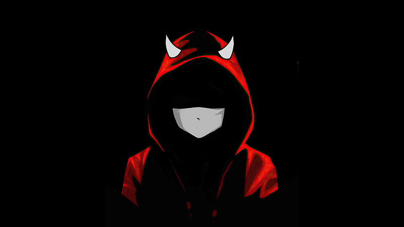 Devil Boy Minimal Mask , devil, minimalism, minimalist, dark, black, artist, artwork, digital-art, HD wallpaper