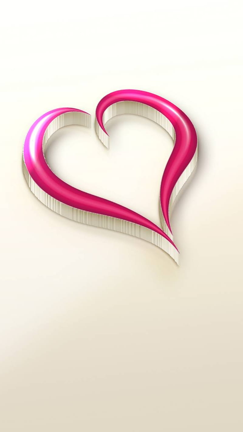 Pink Heart, metal, HD phone wallpaper