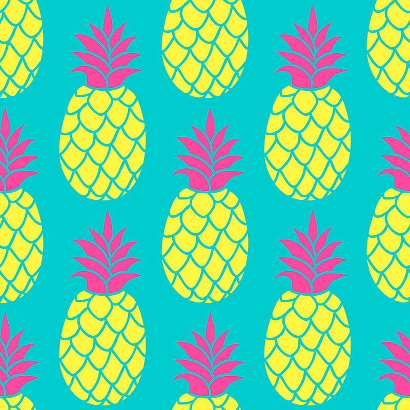 Pineapple seamless pattern in trendy colors. Summer colorful repeating background for textile design , scrapbooking. 616574 Vector Art at Vecteezy, HD phone wallpaper