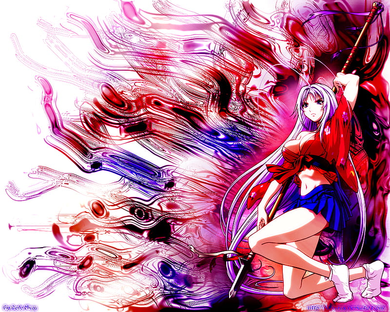 Maya Natsume, female, purple hair, maya, tenjho tenge, tenjou tenge, girl,  anime, HD wallpaper