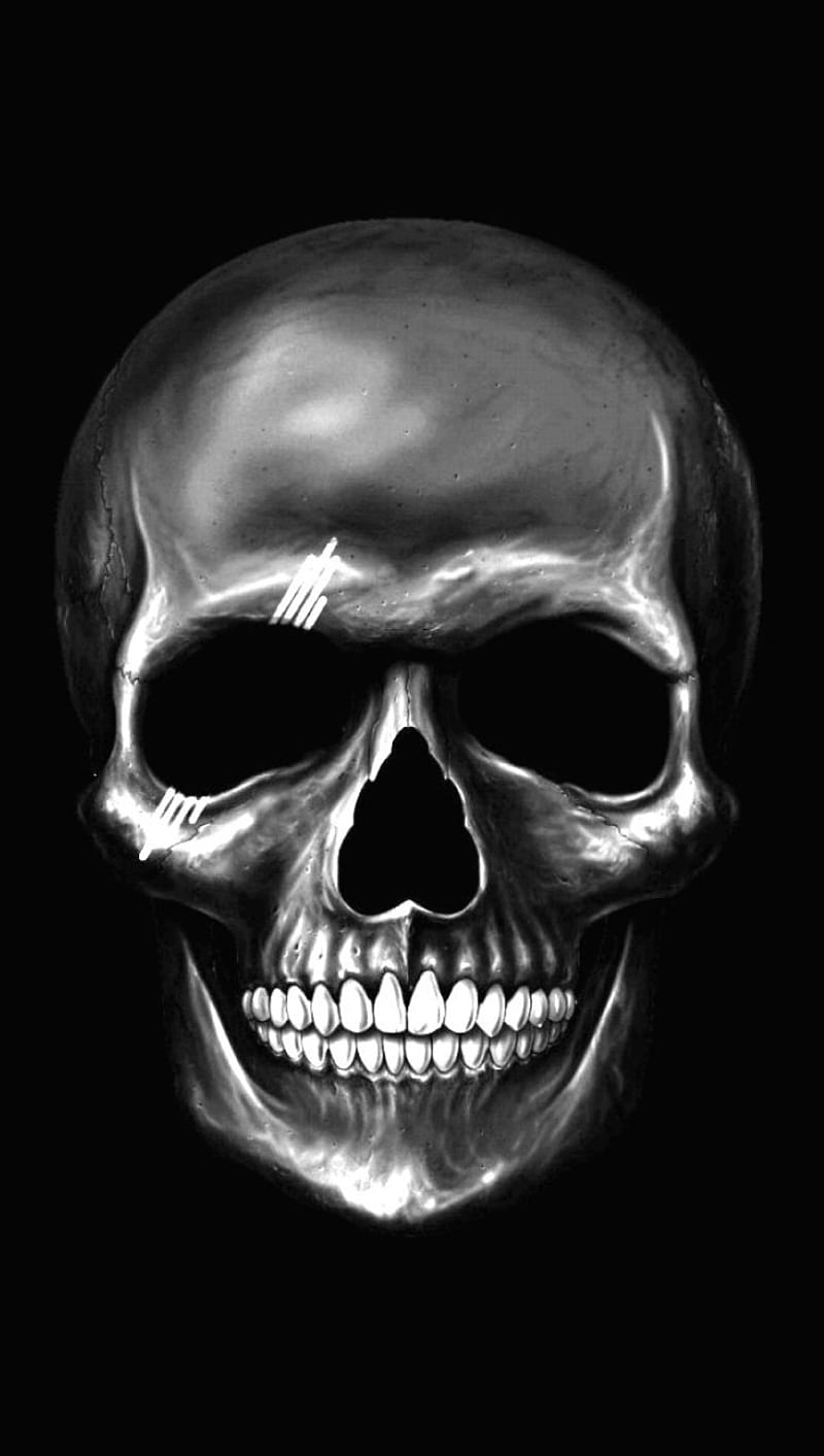 Dark Skull, dark, scare, skull, HD phone wallpaper