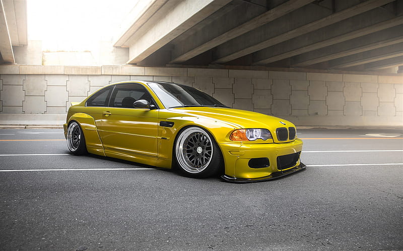  BMW M3, E46, cupé deportivo amarillo, tuning E46, exterior, subestimación, autos deportivos, Fondo de pantalla HD |  Picopx