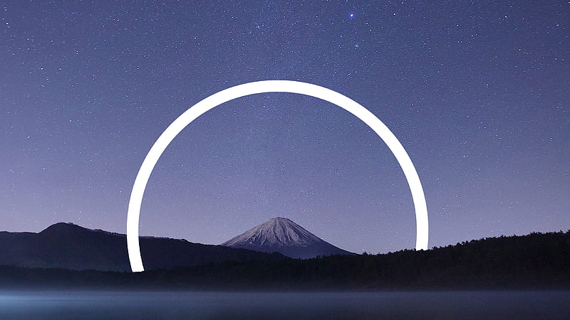 Mount Fuji Abstract Vs Nature, mount-fuji, abstract, nature, behance, HD wallpaper