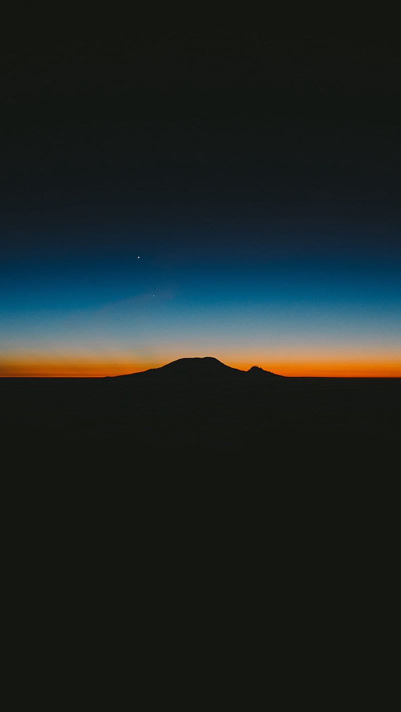 Dark Mountains , night, sunset, horizon, mountain, HD phone wallpaper