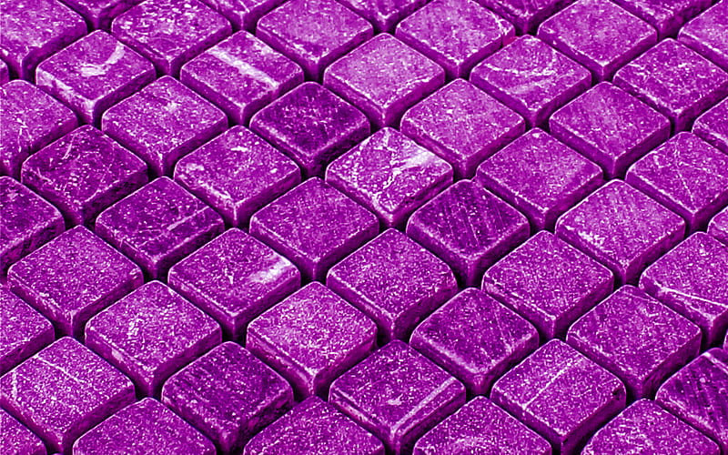 purple mosaic texture, 3d mosaic purple background, stone mosaic, 3d purple background, HD wallpaper