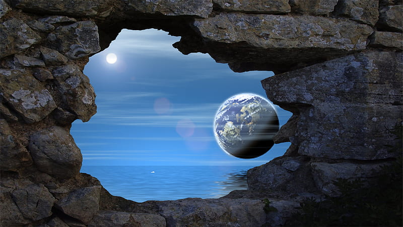 Hole in the wall, hole wall, view hole sight, big crack in the wall, HD wallpaper