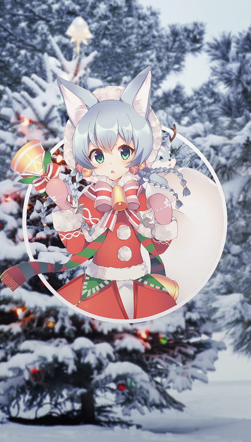 anime, anime girls, -in-, Christmas, HD phone wallpaper