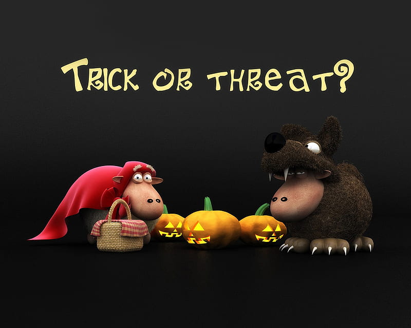 Trick Or Threat, 1600x1280, cartoons, funny, note, sunsung, toons, HD wallpaper